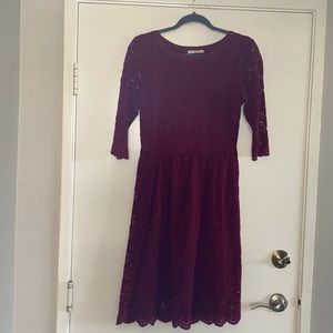 Dark Red Lace Dress